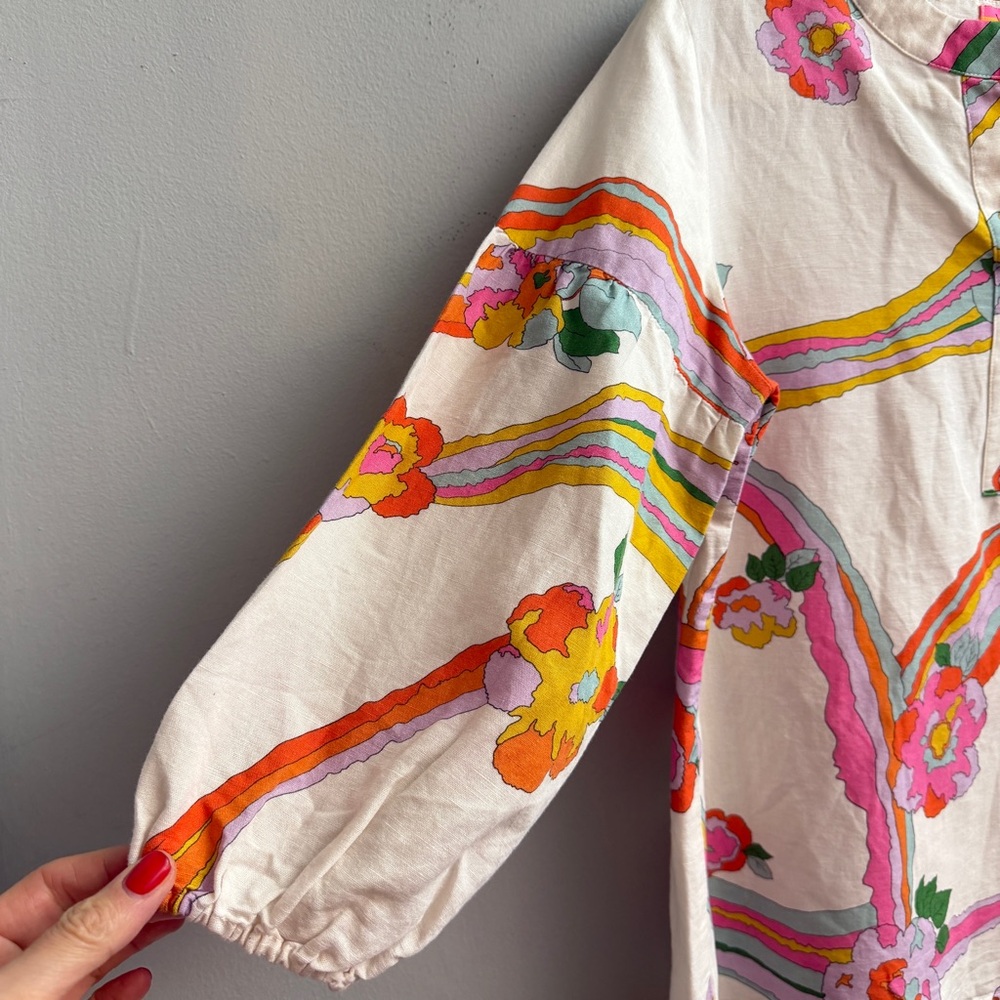 Vilagallo Linen/Cotton Blend Blouse, Size 40/Medium - Picture 2 of 7